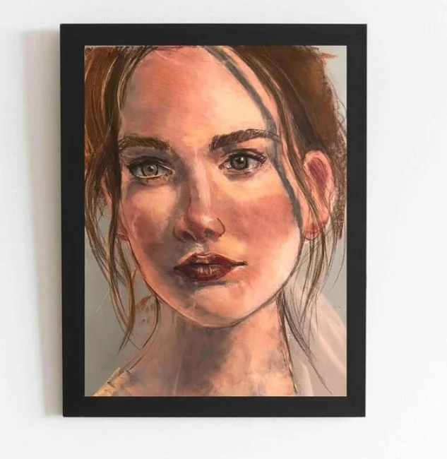 Portrait dessiné et encadré